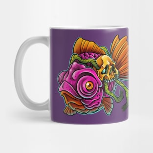 Little skull fish pink Mug